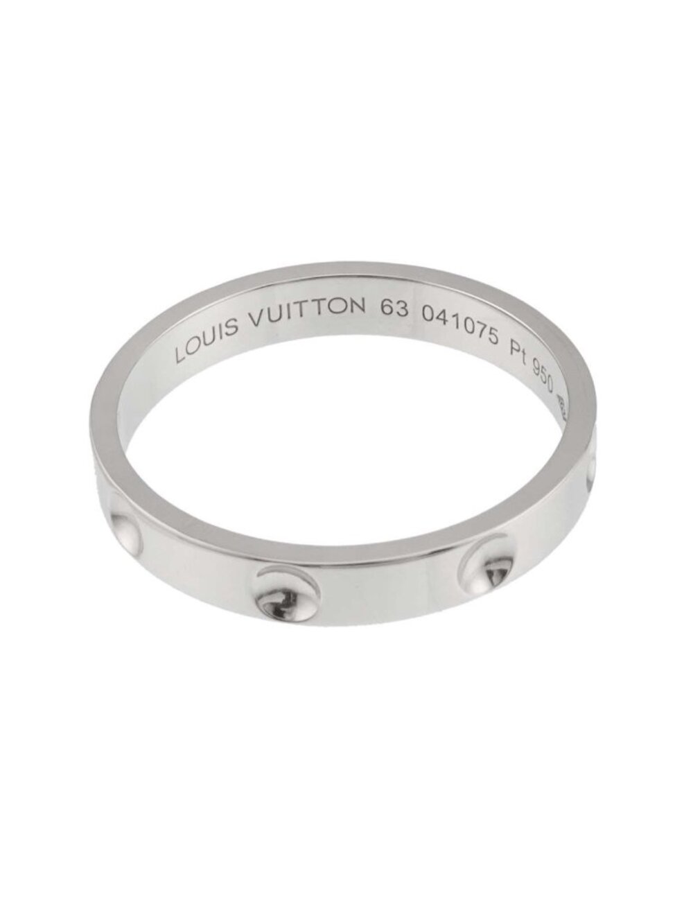 ★SOLD★ Louis Vuitton Alliance Empreinte 63 Ring Pt Platinum Certificate - Picture 4 of 9